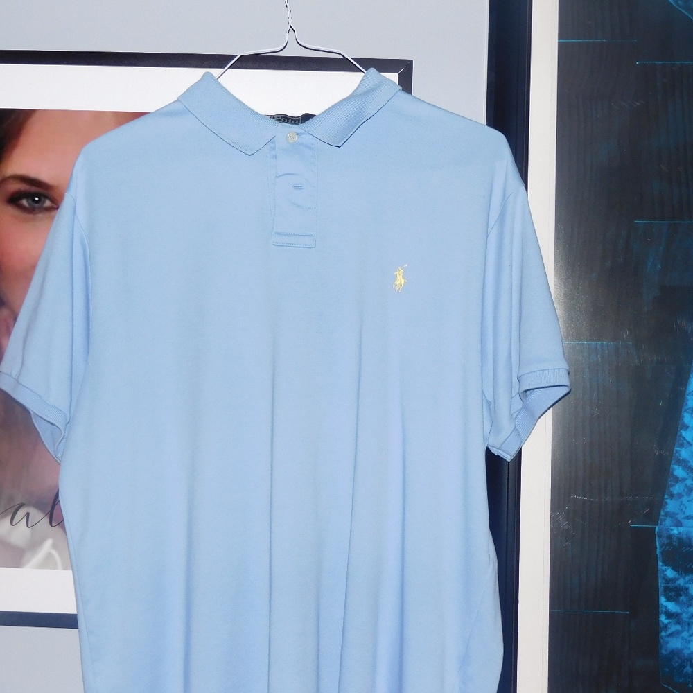 Ralph Lauren Men's short sleeve Polo BLUE w/ YELLO